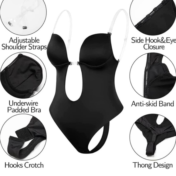 The Women's Backless Body Shaper Bra With Deep V-Neck soze 38 new large NWOT - Picture 2 of 5